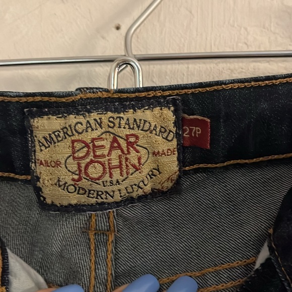 Dear John Denim Straight Leg Jeans, Size 27P/4P, Dark Blue Denim - Picture 7 of 8